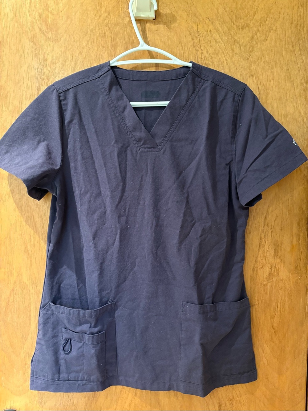 Women's V-Neck Medical Scrub Top - dark purple